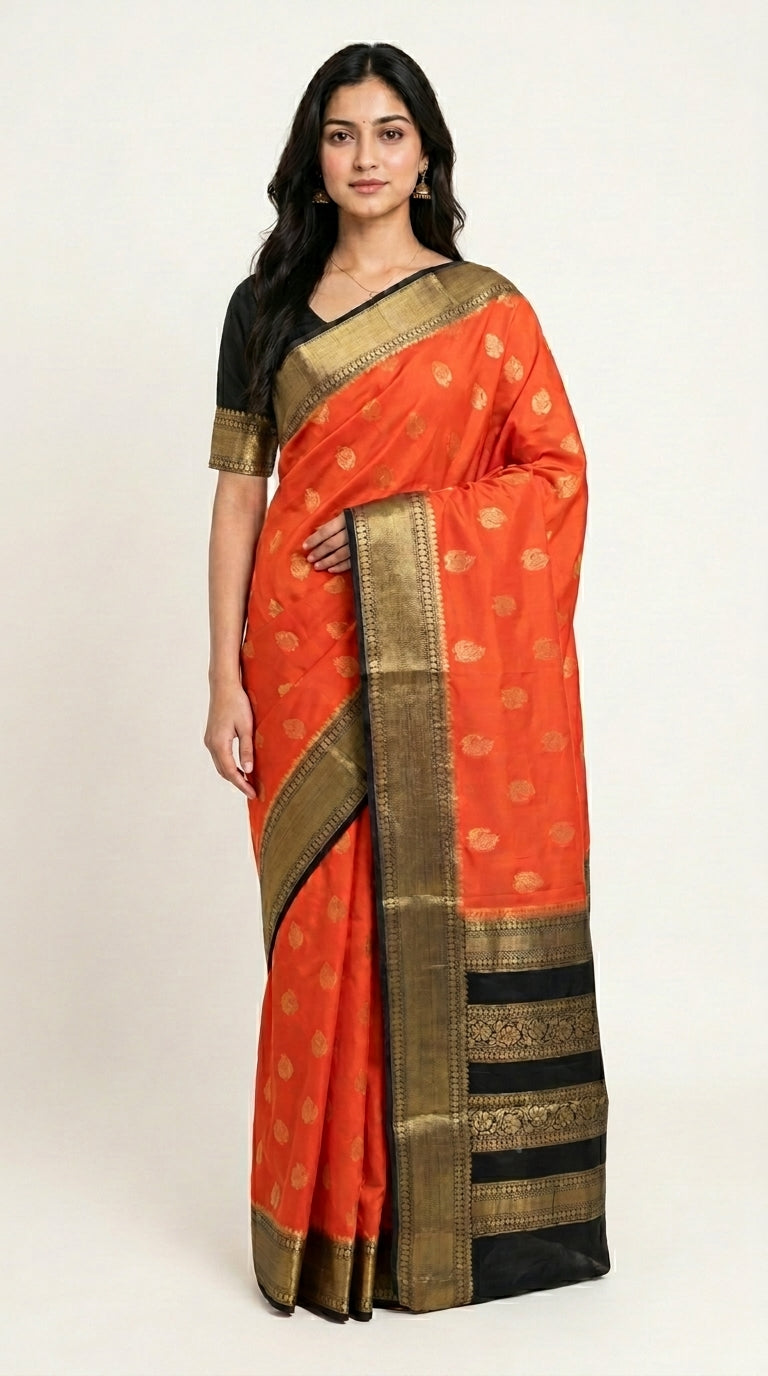 Premium Mysore Crepe With Kanchi Border