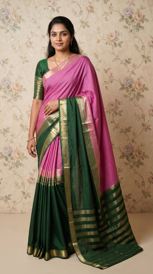Premium Mysore Crepe Half & Half