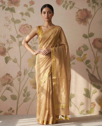 Pure tissue linen silk-Gold