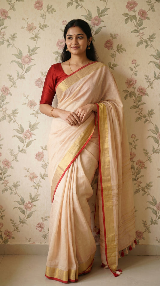 Linen Handloom Saree