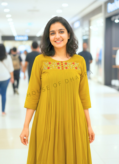 Mustard Yellow Georgette Kurti