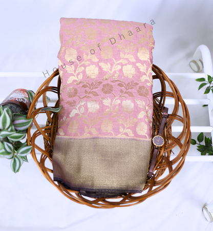 Onion Pink & Purple Banarasi Georgette Saree