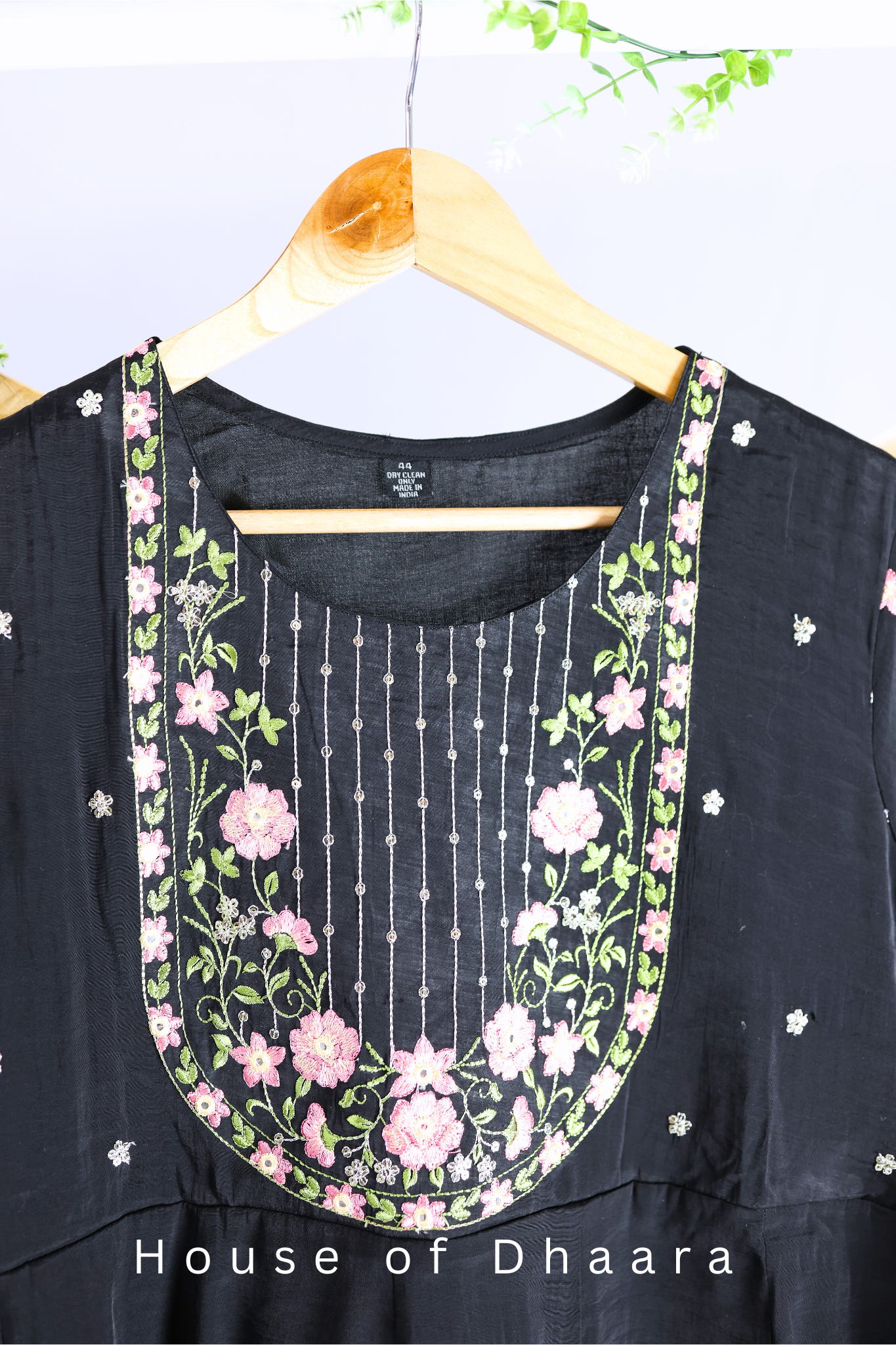 Black Mul Chanderi Kurti set