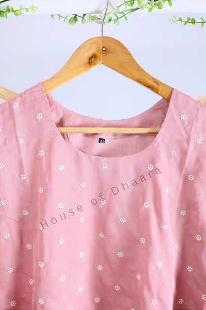 Pink Soft Organza Kurti Set
