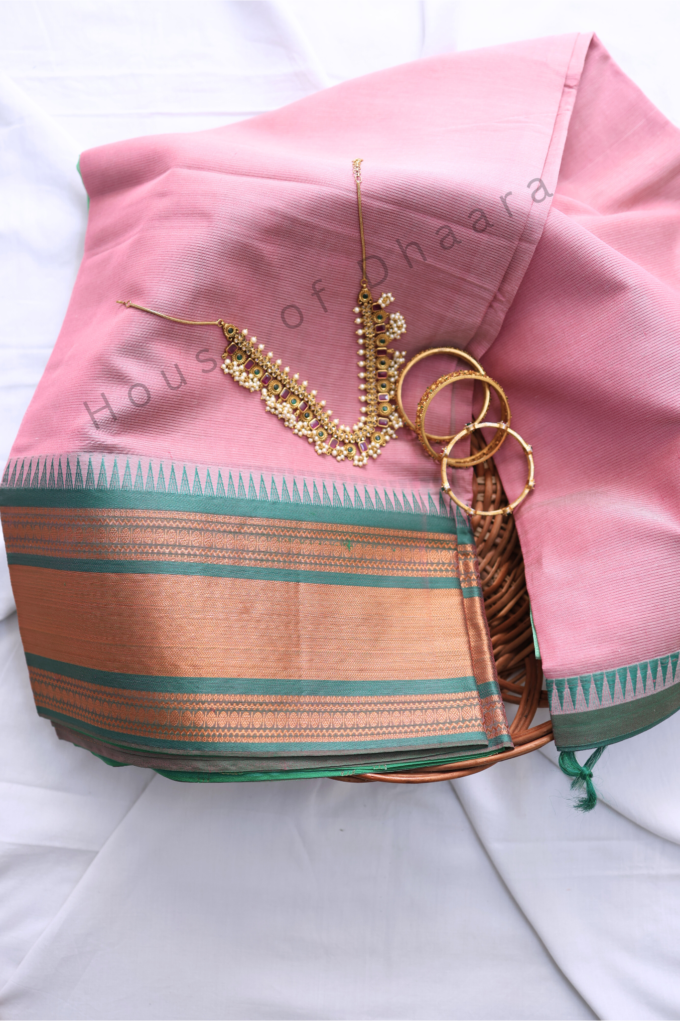 Pink Mangalagiri Pattu saree
