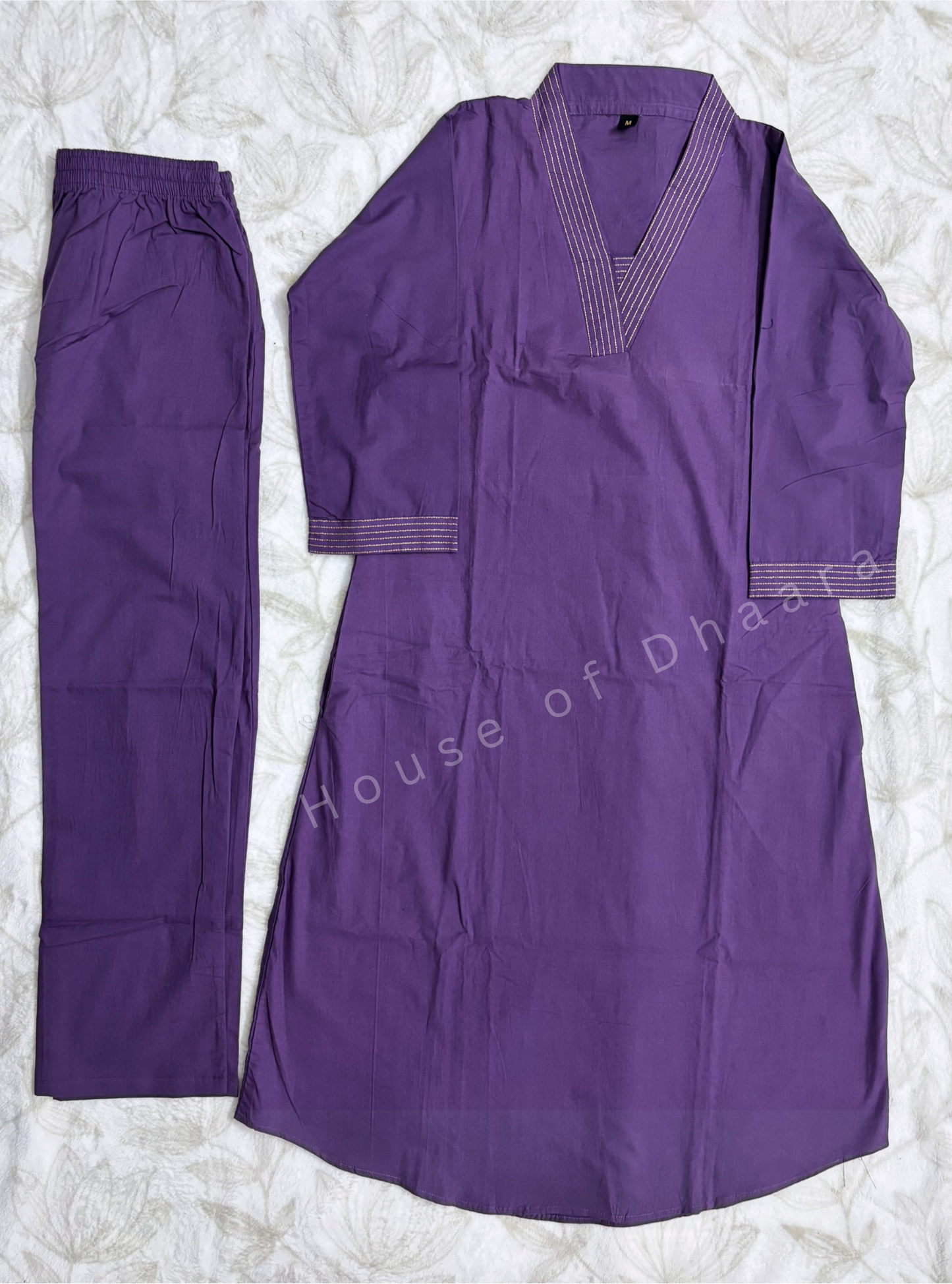Plain Cotton Aline Co-ord Set