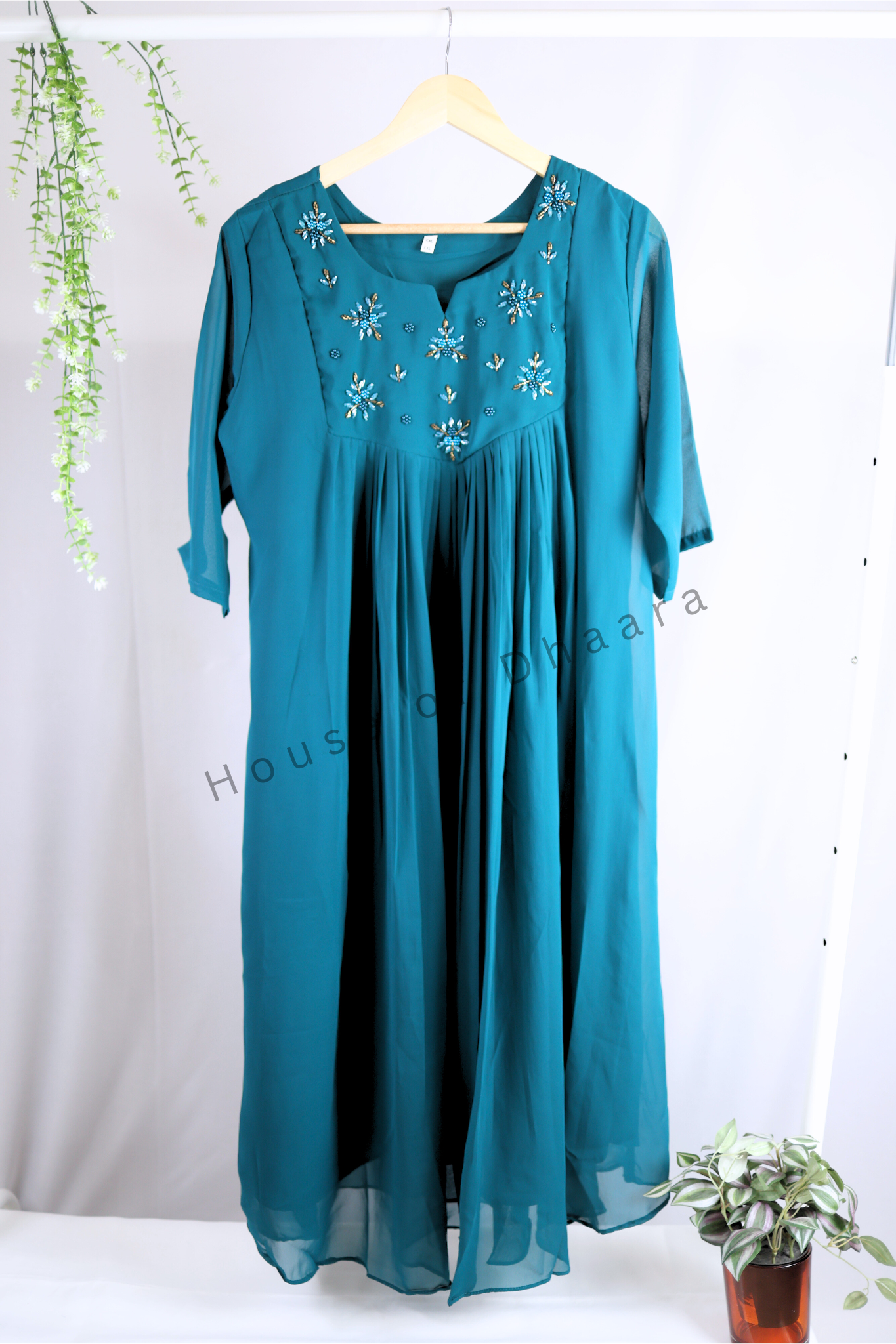 Teal Green Georgette Kurti