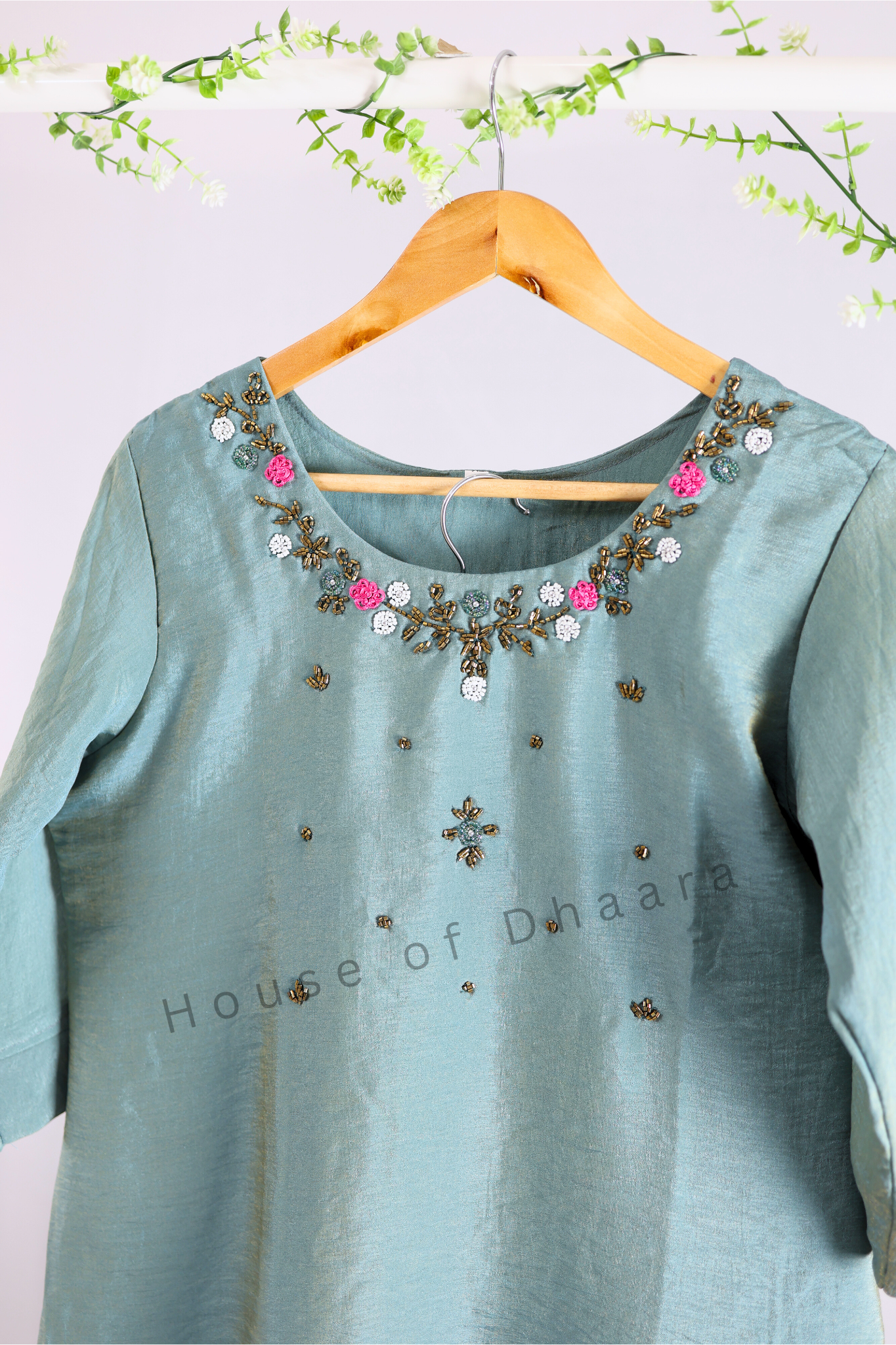 Sage Green Shimmer Kurti