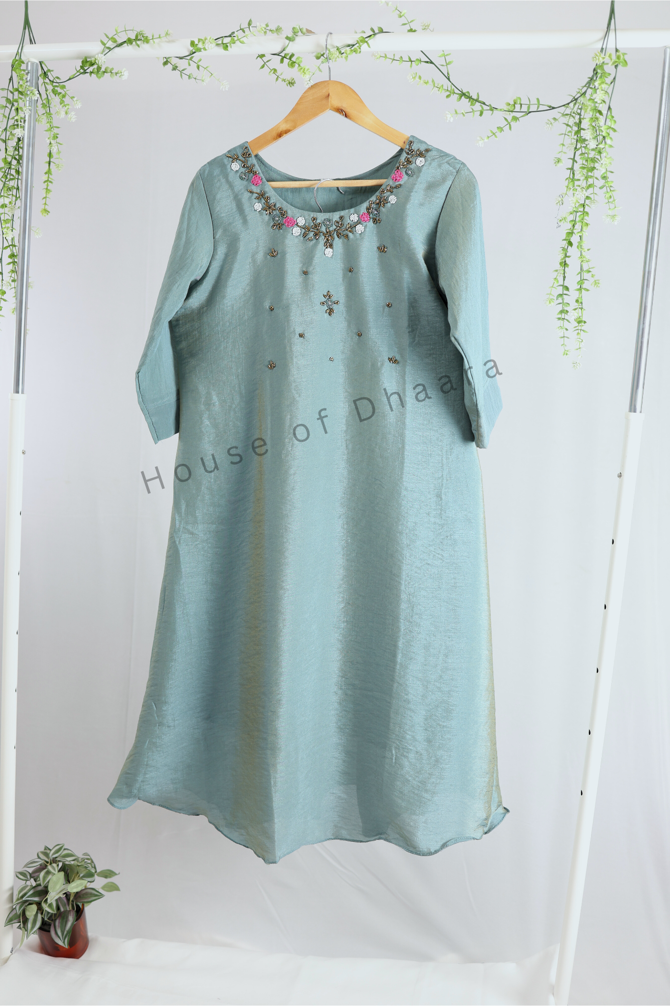 Sage Green Shimmer Kurti