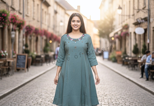 Sage Green Shimmer Kurti