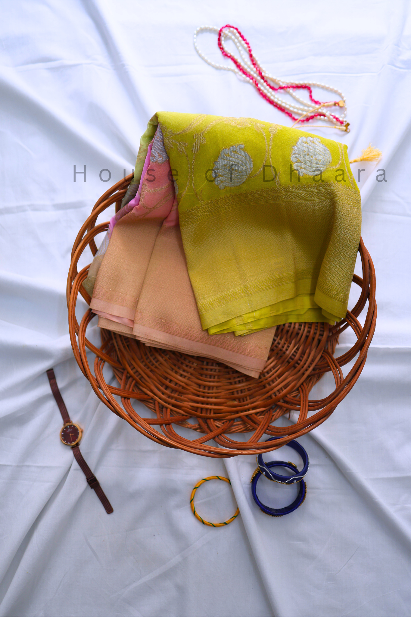 Yellow, Pink & Lavender 4D Georgette Saree