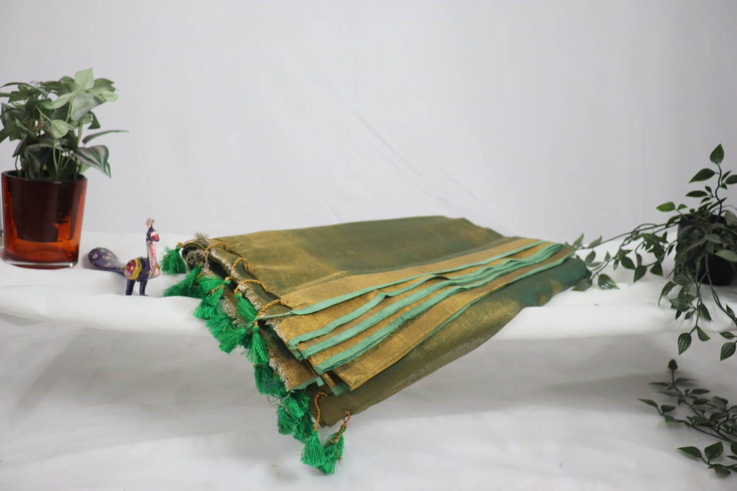 Pure tissue linen silk-Green