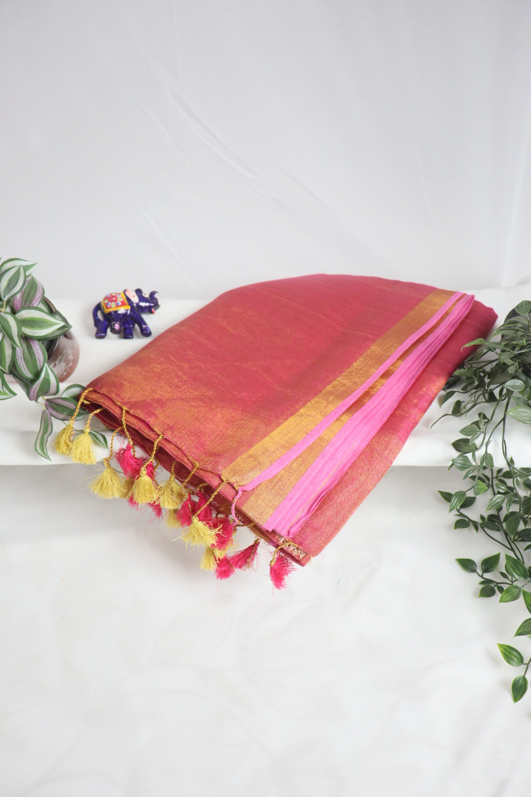Pure tissue linen silk-Pink