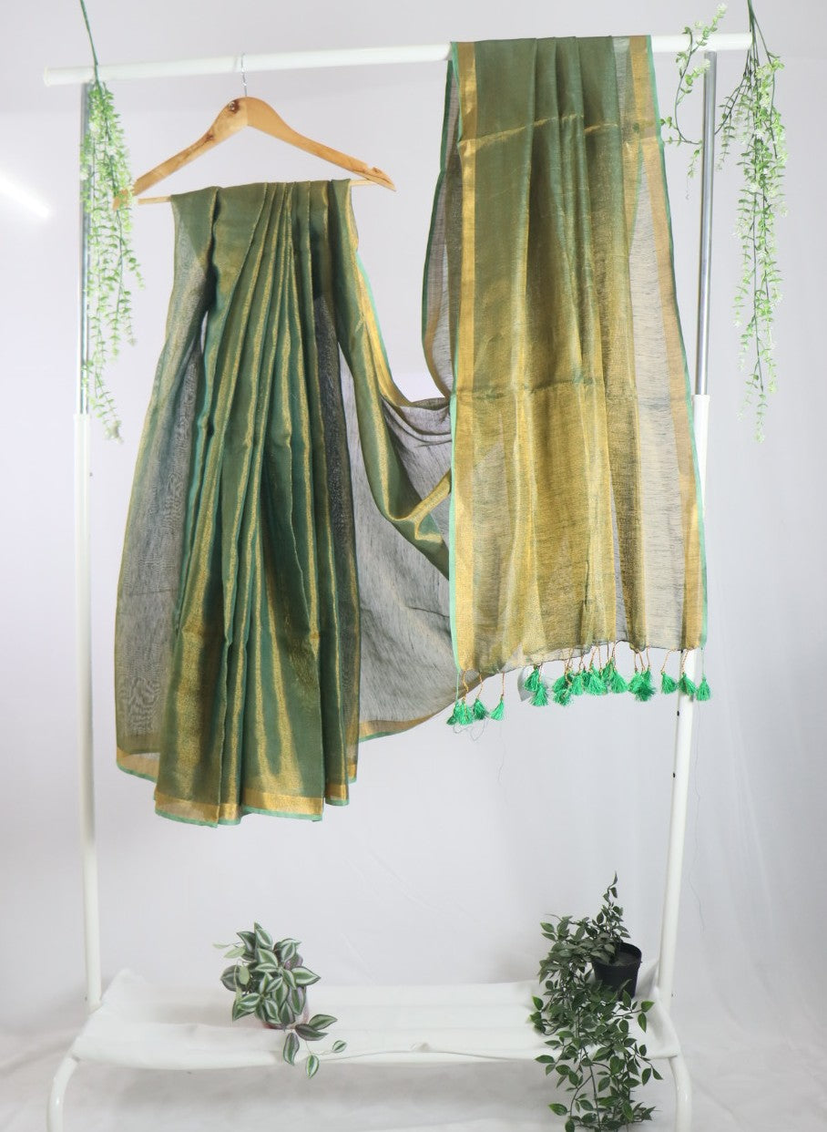Pure tissue linen silk-Green