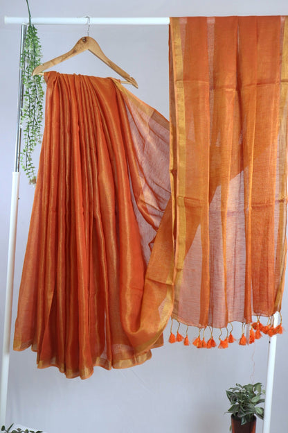 Pure tissue linen silk-Orange