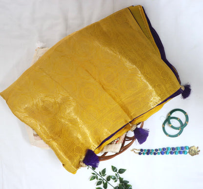Yellow Dola Crepe Silk Designer Saree