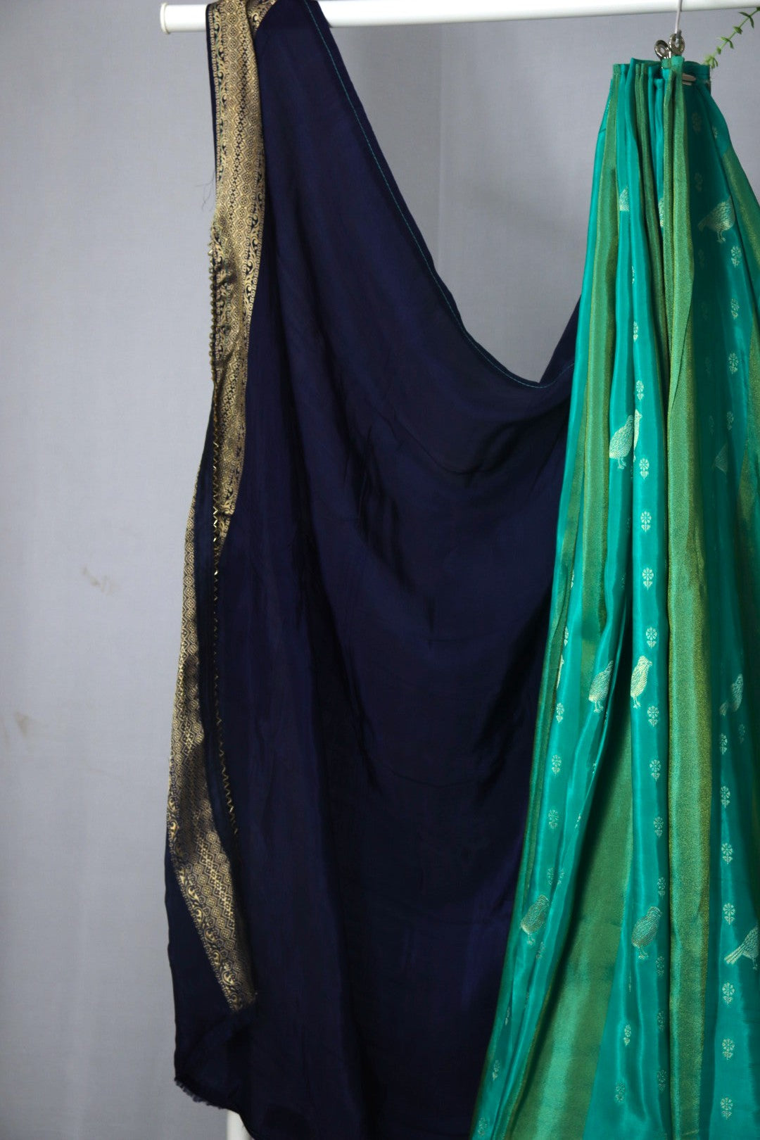 Sea Green Dola Crepe Silk Designer Saree