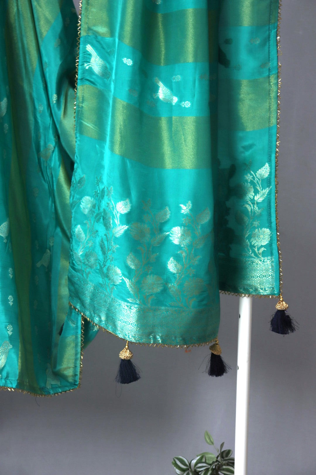 Sea Green Dola Crepe Silk Designer Saree