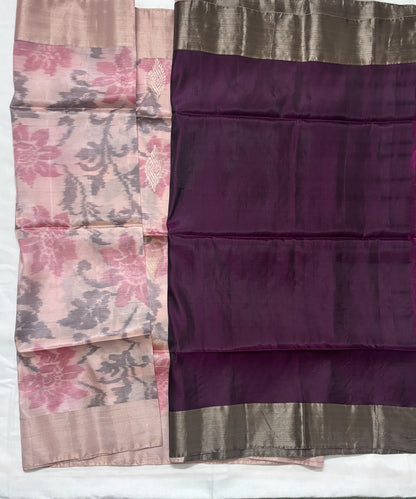 Pastel Pink venkatagiri Sico pattu Saree with Contrast Border