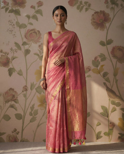 Pure tissue linen silk-Pink