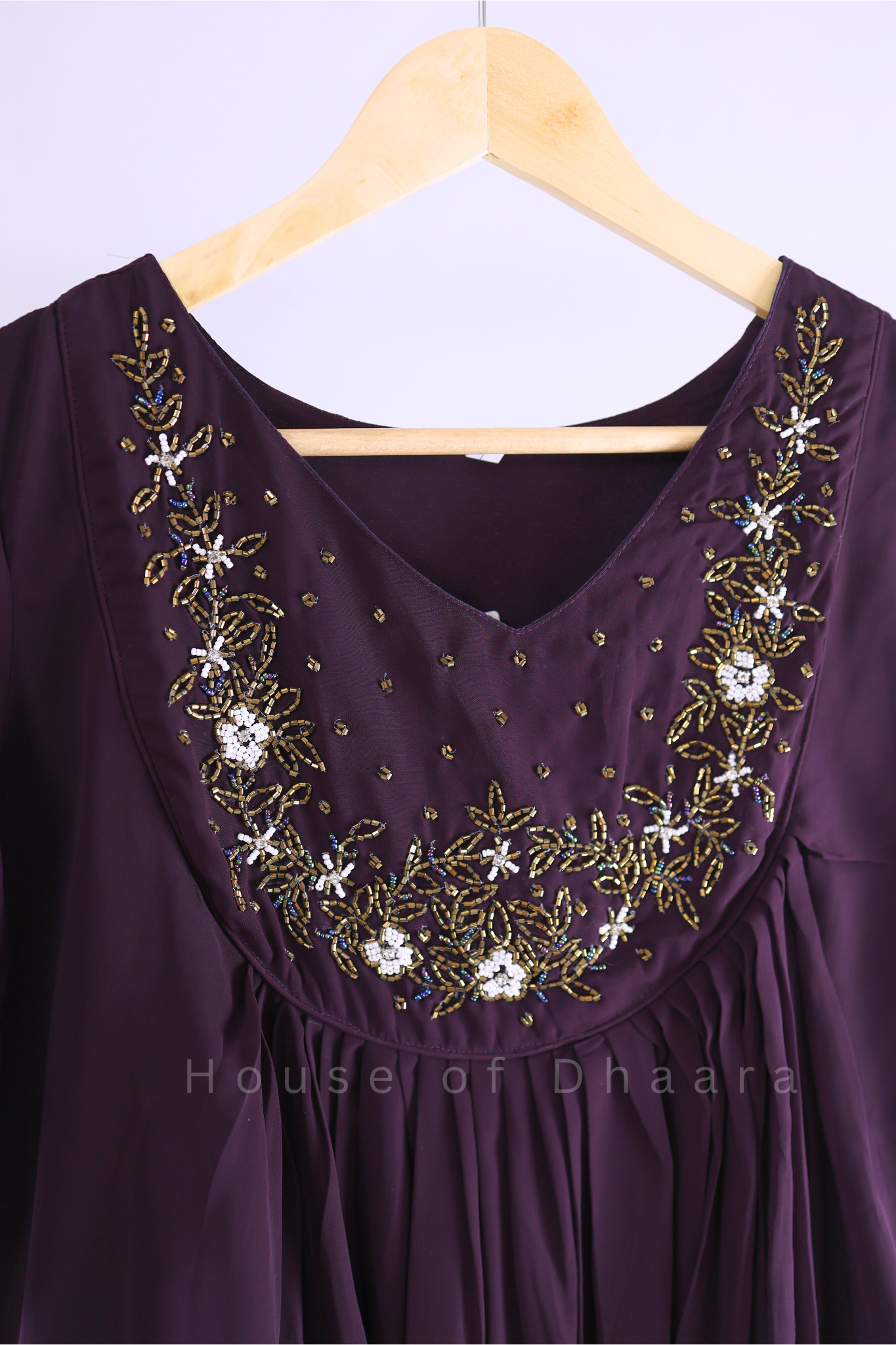 Dark Wine Georgette Kurti