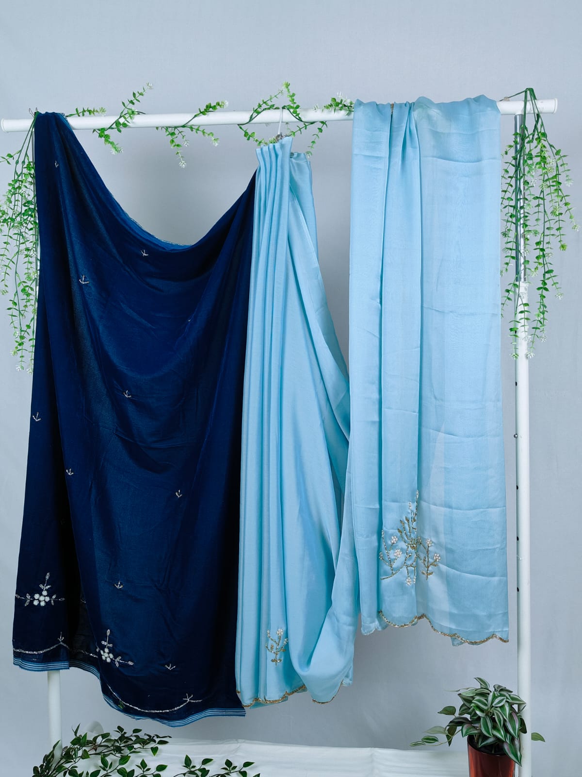 Tissue Viscose Fancy Designer Silk - blue